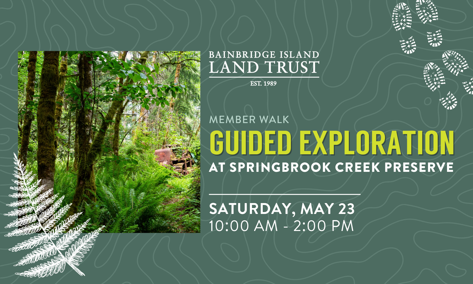 Guided Exploration at Springbrook Creek Preserve graphic with event details