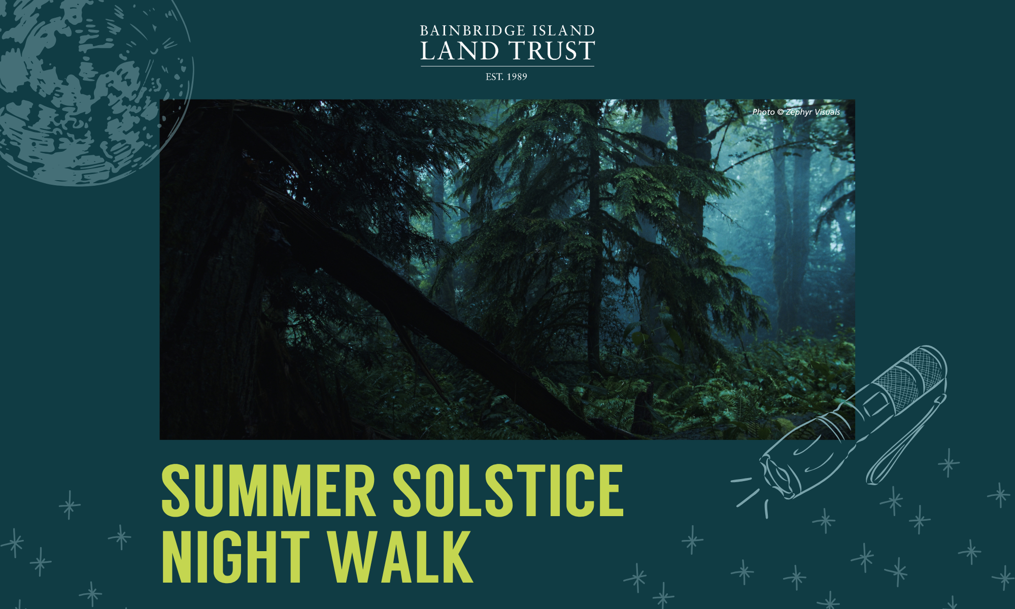 summer solstice night walk graphic